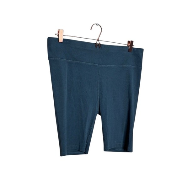 PACT Organic Cotton Teal Blue Ribbed bike shorts XXL - Picture 1 of 5